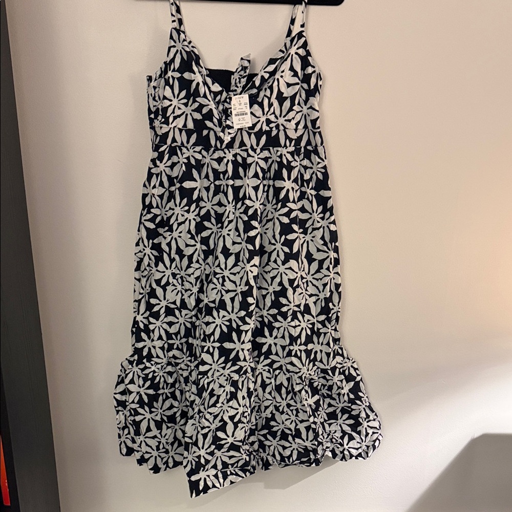 Floral Black and White Dress